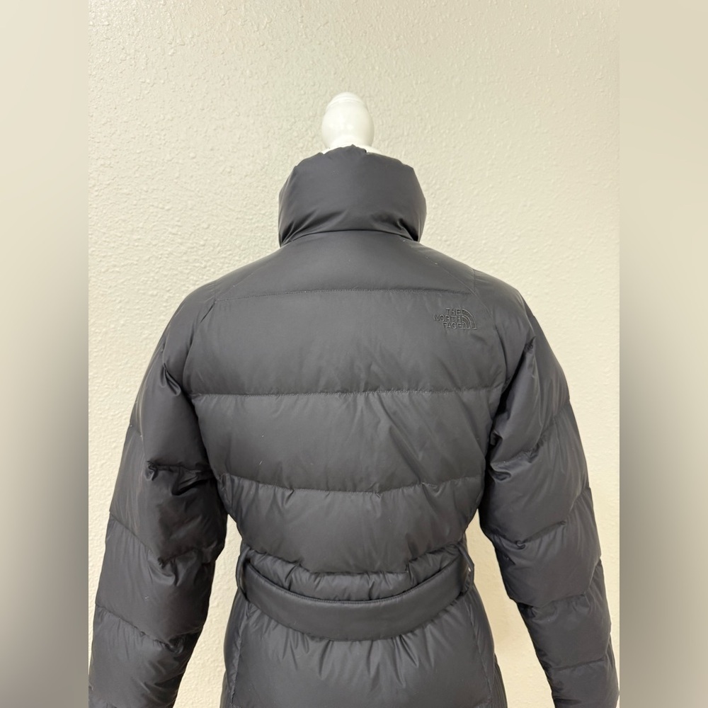 The North Face Women's Caroline Black Long Puffer Coat with Belt Size M - Picture 6 of 14